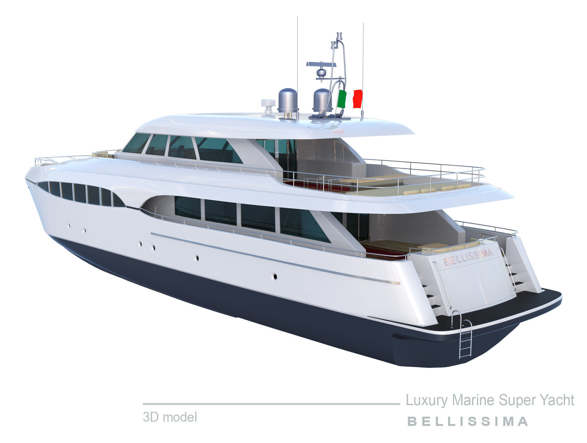 Super Yacht Bellissima 3D model_10