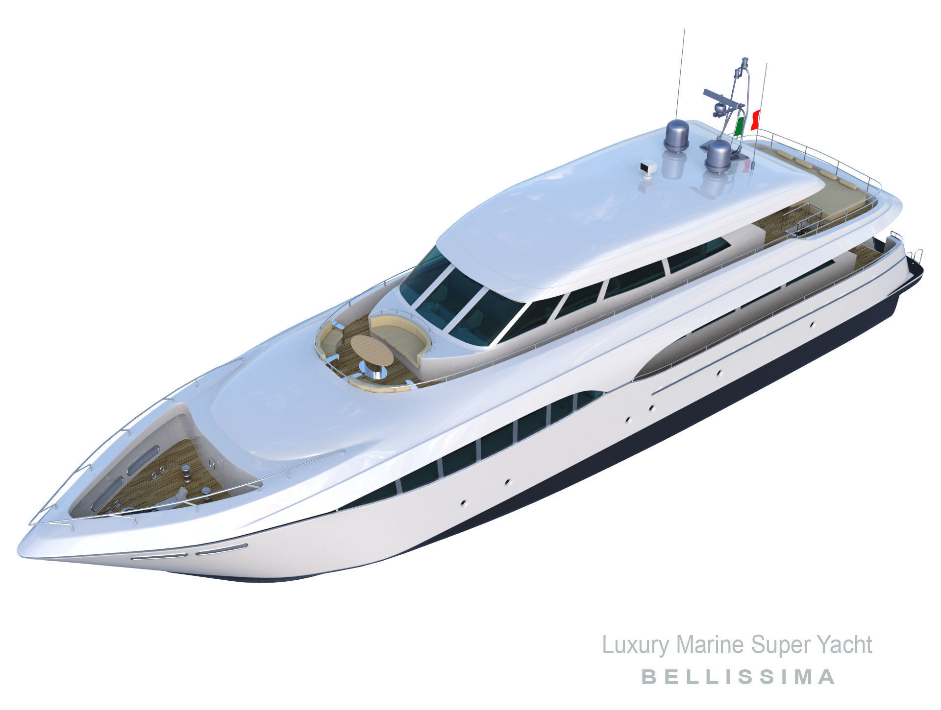 Super Yacht Bellissima 3D model_2