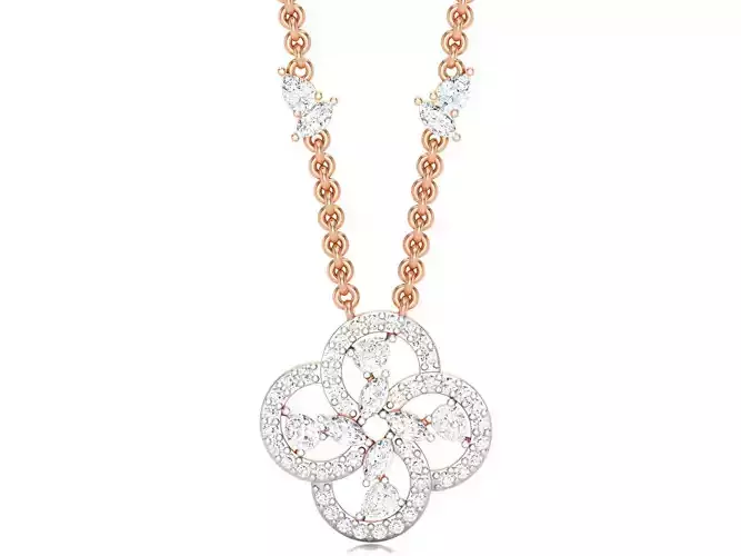 Light Weight Diamond Necklace 3dm renders details