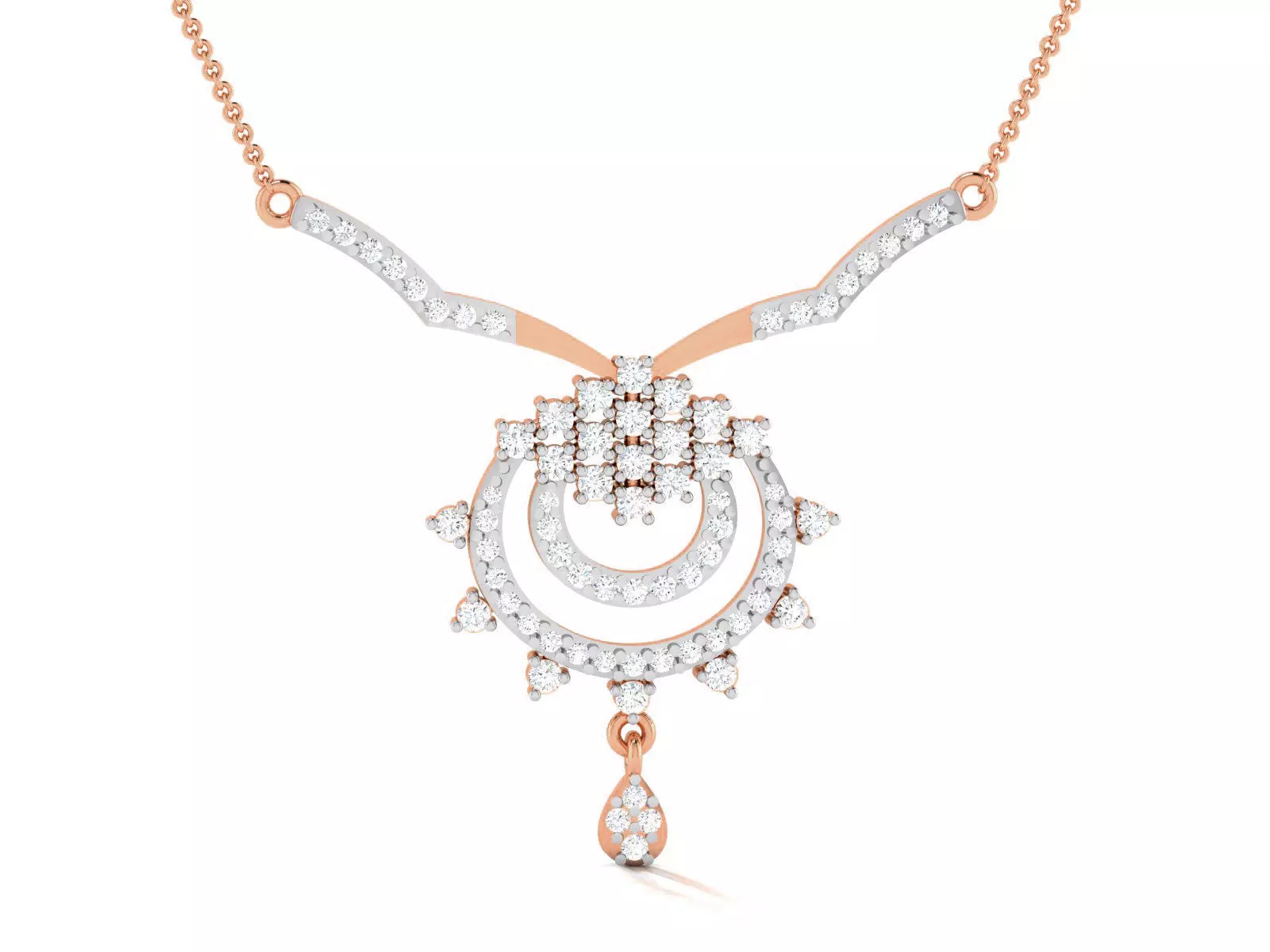 Light Weight Diamond Necklace 3dm renders details 3D print model