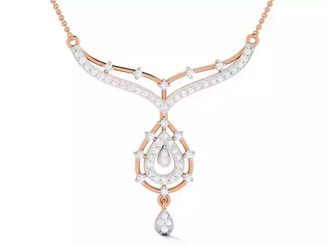 Light Weight Diamond Necklace 3dm renders details