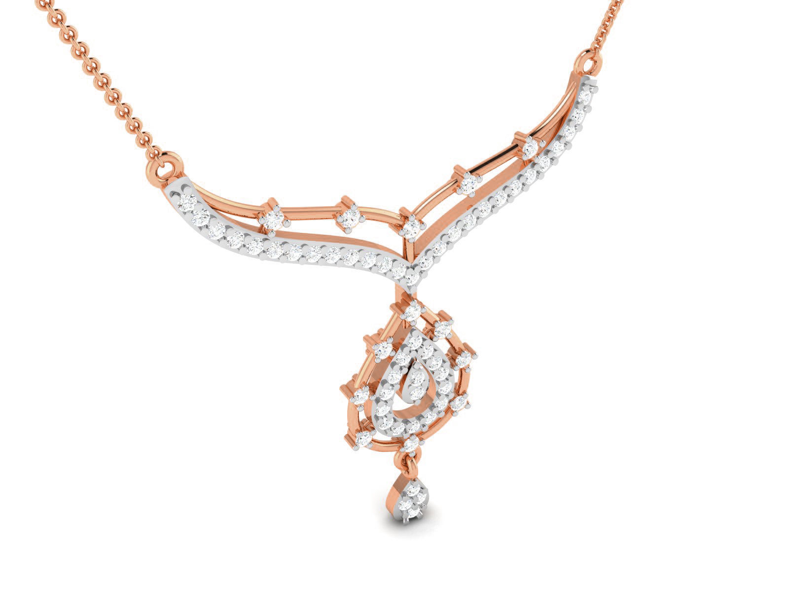 Light Weight Diamond Necklace 3dm renders details 3D print model_2