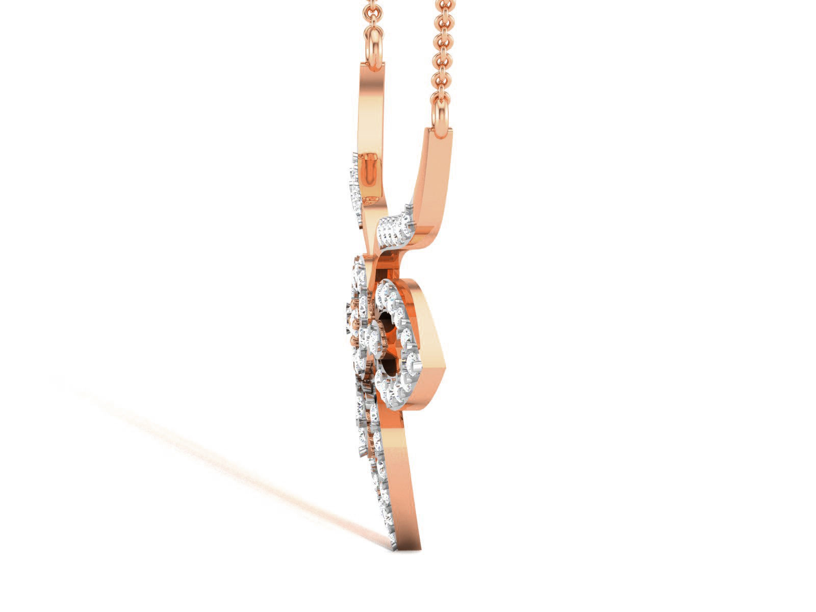 Flower Light Weight Diamond Necklace 3dm renders details 3D print model_3