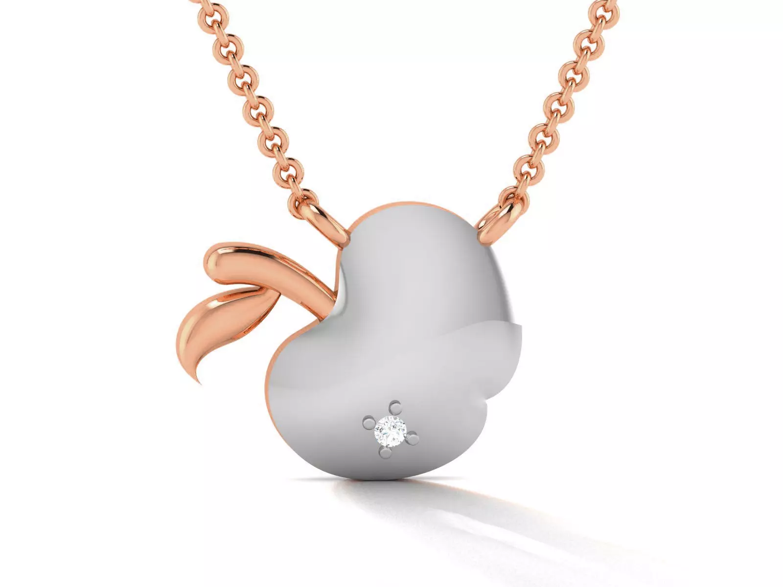 Apple Light Weight Diamond Necklace 3dm renders details 3D print model