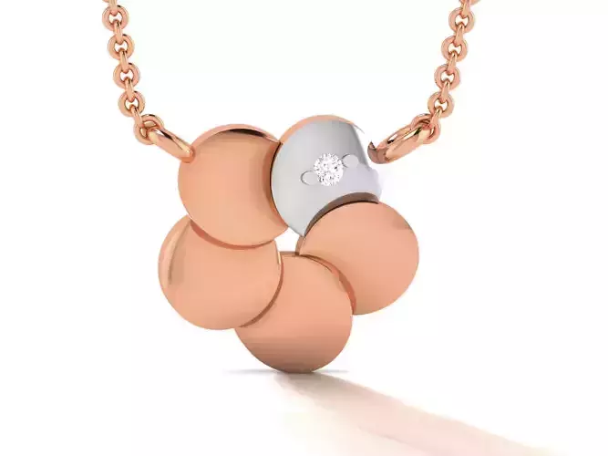 Flower Light Weight Diamond Necklace 3dm renders details
