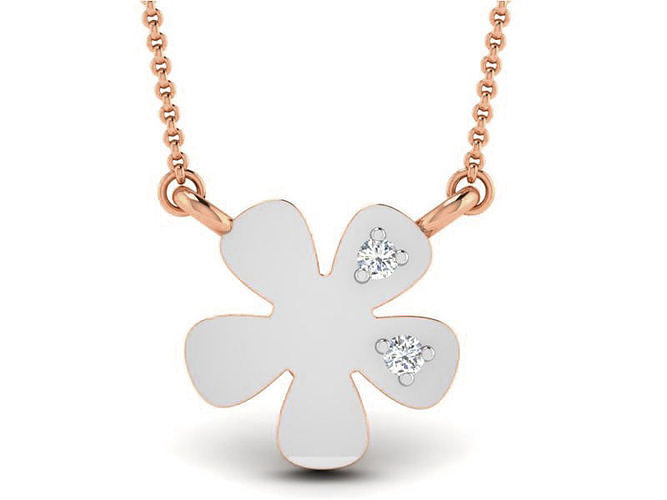 Flower Light Weight Diamond Necklace 3dm renders details 3D print model