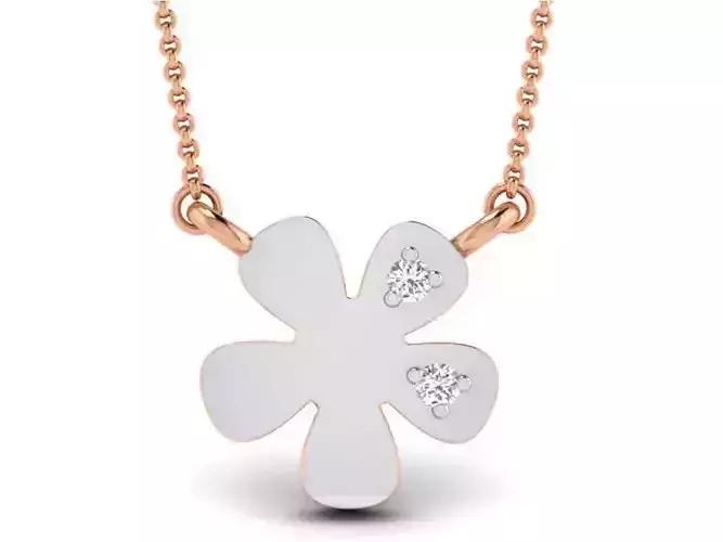 Flower Light Weight Diamond Necklace 3dm renders details