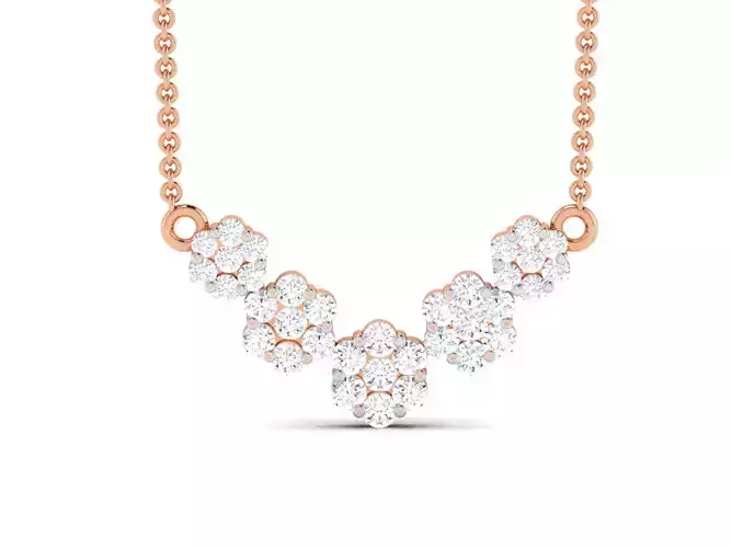 Light Weight Diamond Necklace 3dm renders details