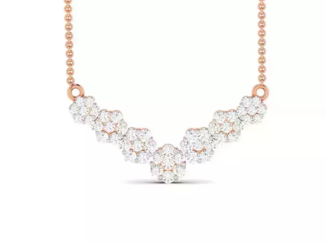 Light Weight Diamond Necklace 3dm renders details