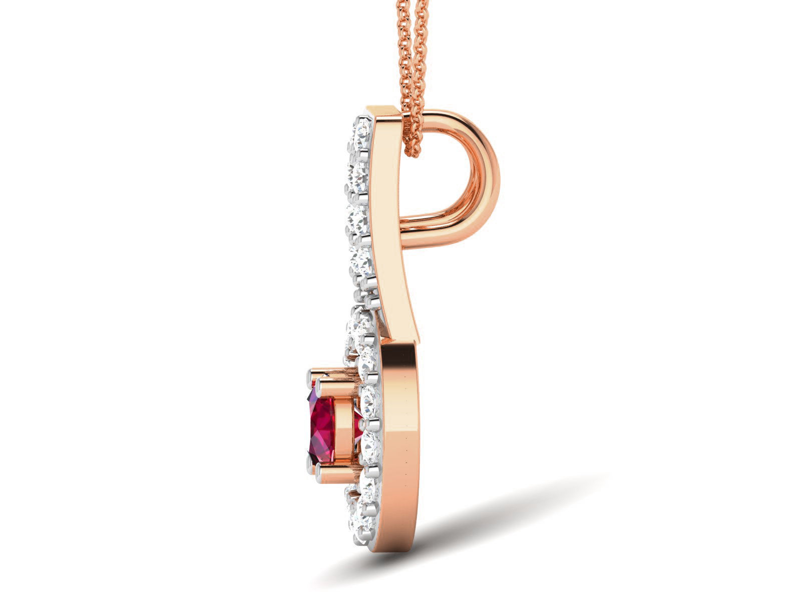 Light Weight Diamond Necklace 3dm renders details 3D print model_1