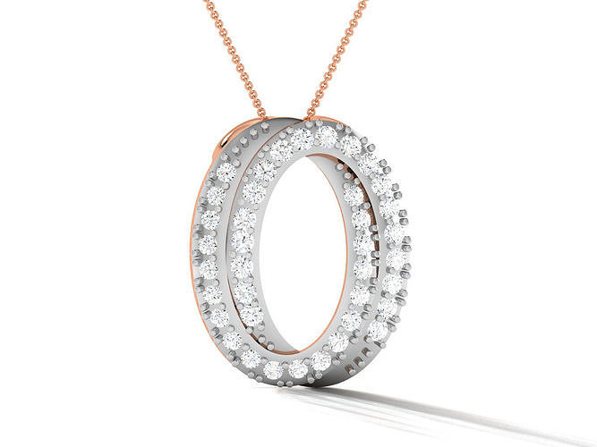 Circular Light Weight Diamond Necklace 3dm renders details 3D print model