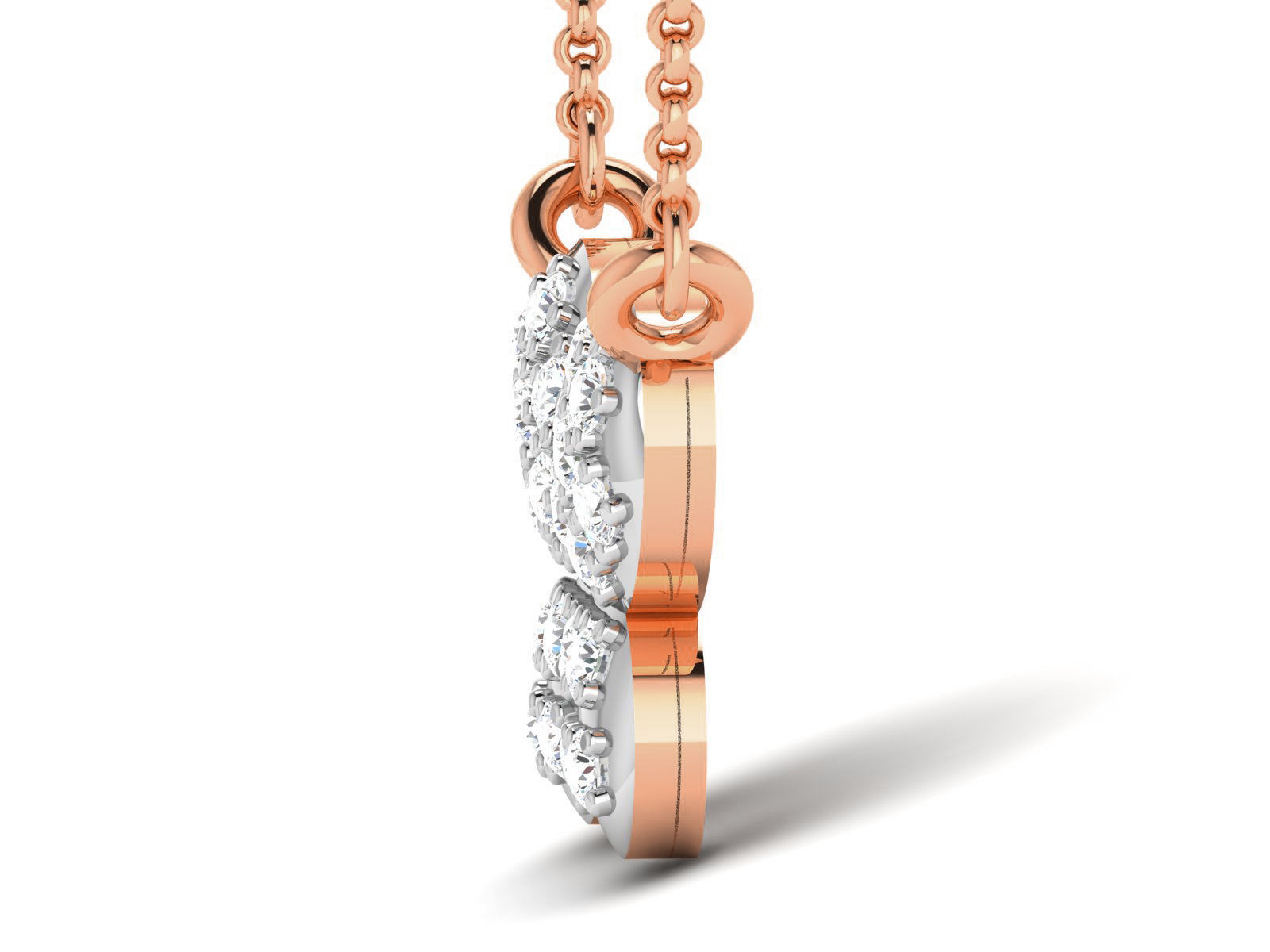 Butterfly Light Weight Diamond Necklace 3dm renders details 3D print model_1