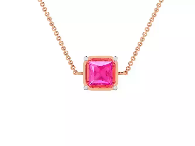 Solitaire Light Weight Diamond Necklace 3dm renders details