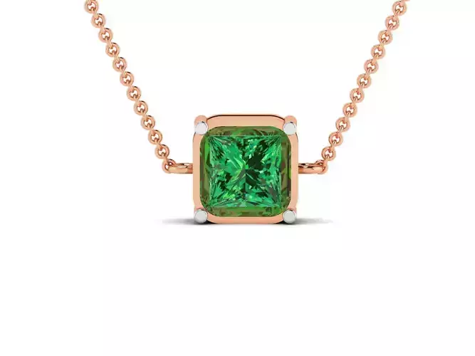 Solitaire Light Weight Diamond Necklace 3dm renders details