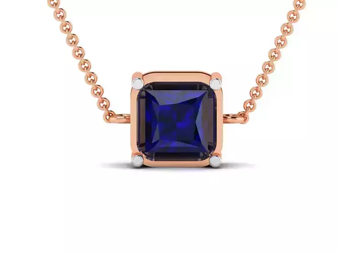 Solitaire Light Weight Diamond Necklace 3dm renders details