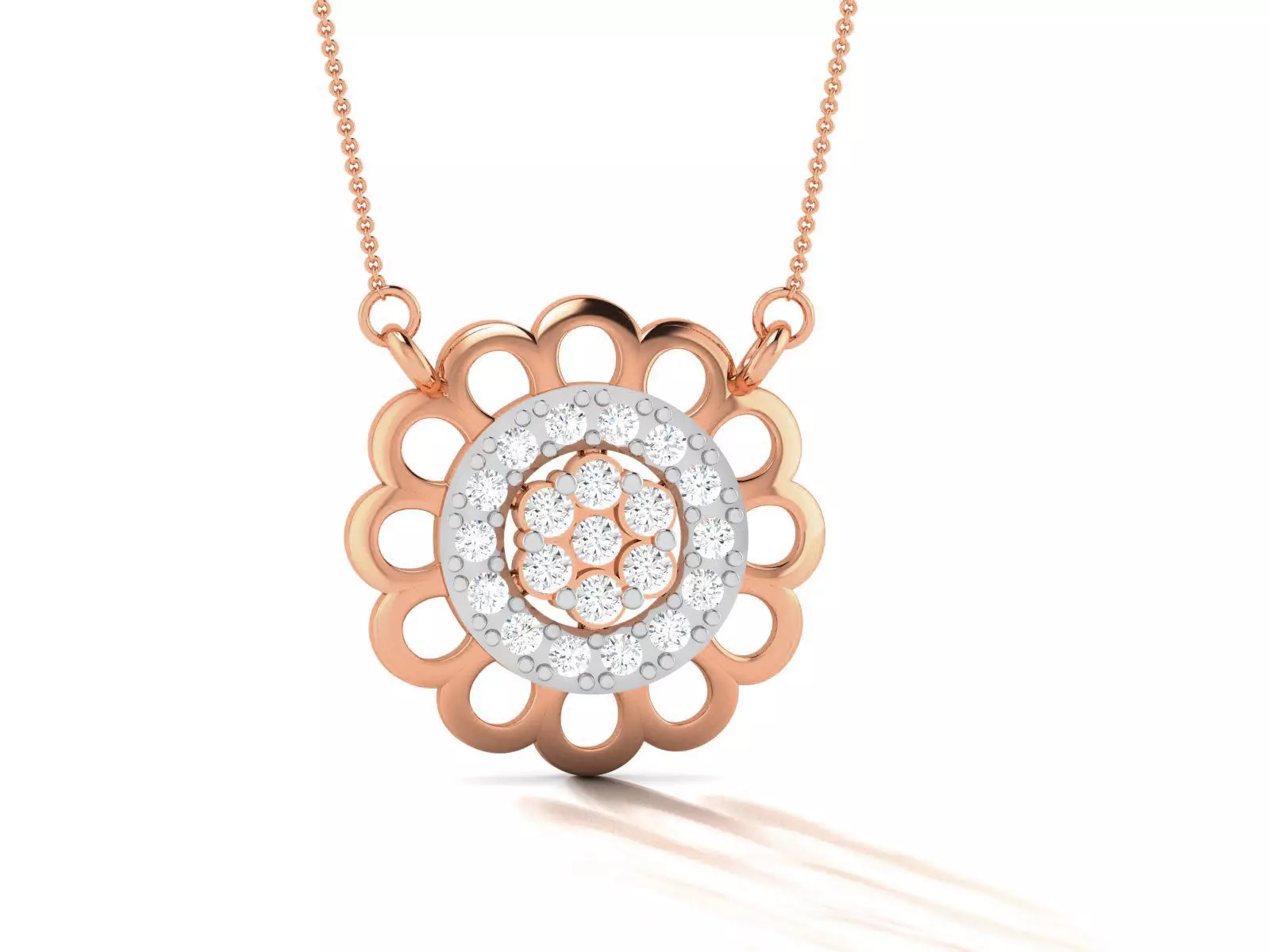 Flower Light Weight Diamond Necklace 3dm renders details 3D print model_0