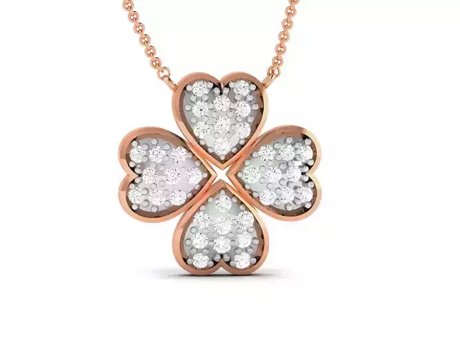 Flower Light Weight Diamond Necklace 3dm renders details 3D print model