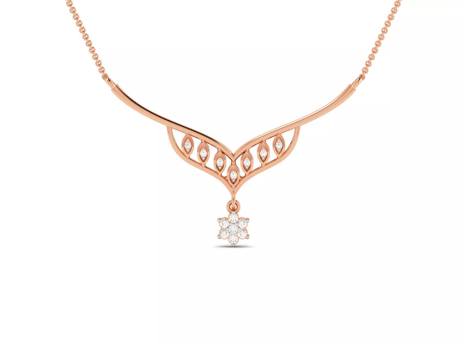 Light Weight Diamond Necklace 3dm renders details 3D print model_0