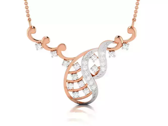 Light Weight Diamond Necklace 3dm renders details