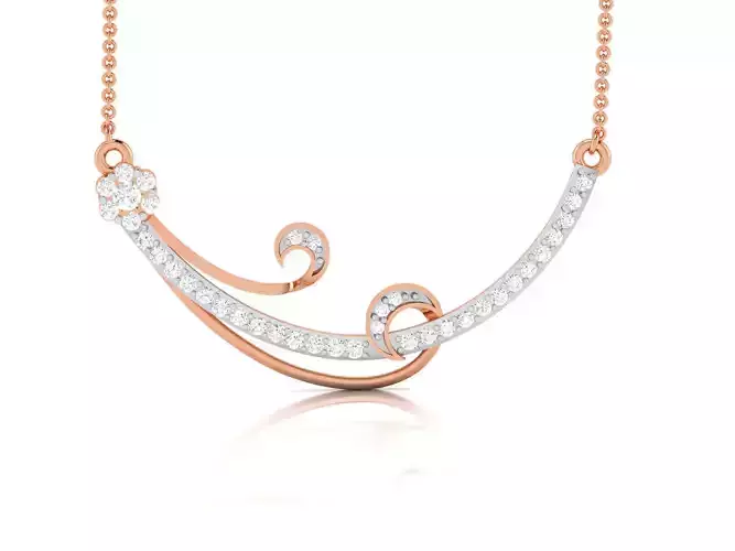 Light Weight Diamond Necklace 3dm renders details