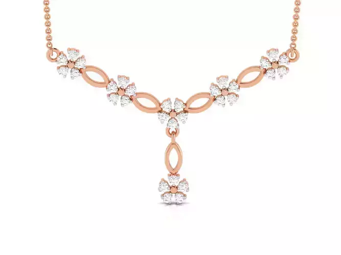 Light Weight Diamond Necklace 3dm renders details