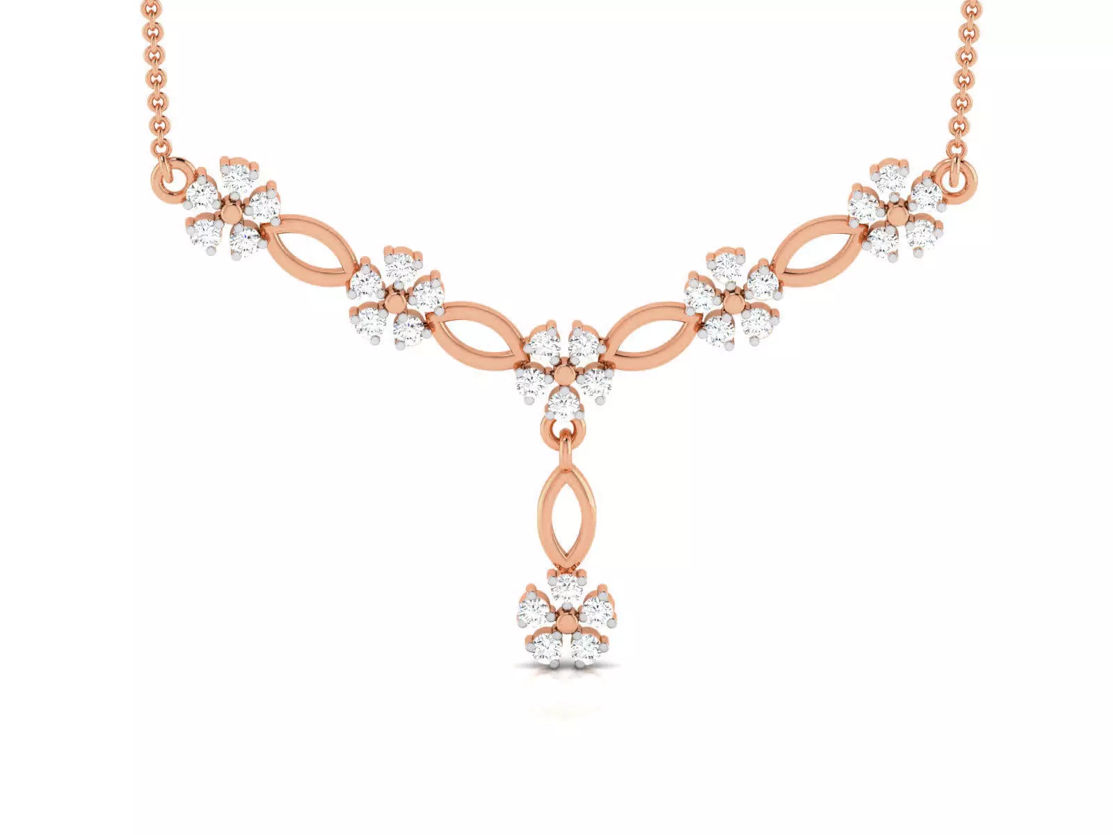 Light Weight Diamond Necklace 3dm renders details 3D print model_0