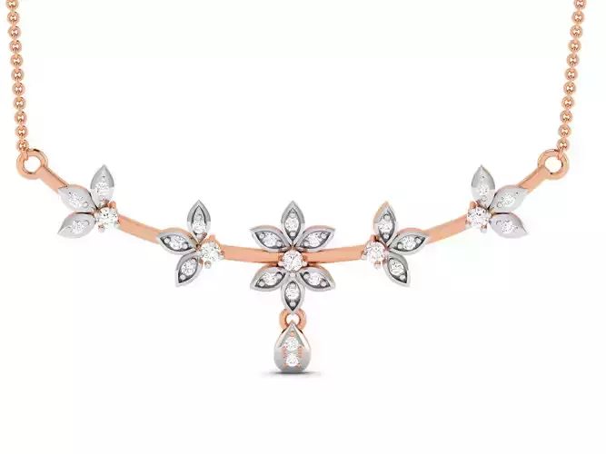 Light Weight Diamond Necklace 3dm renders details