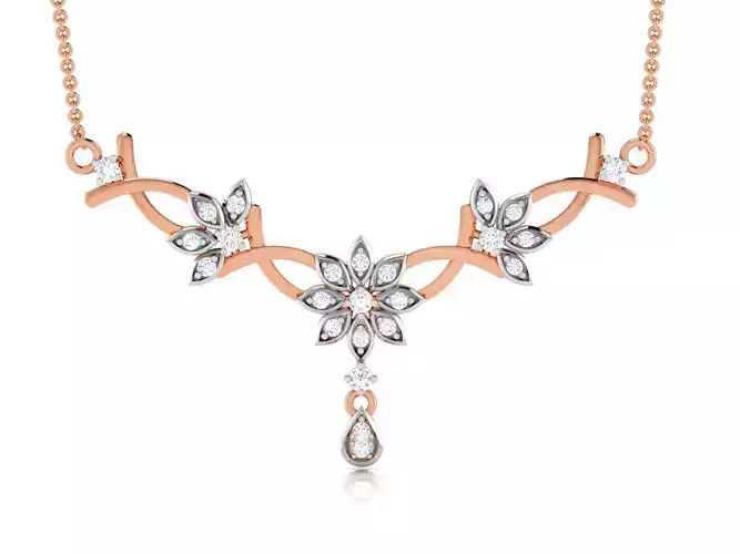 Light Weight Diamond Necklace 3dm renders details