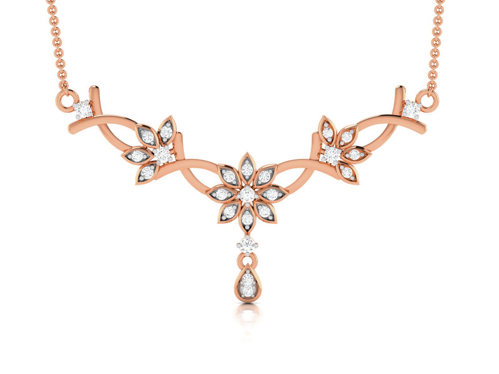 Light Weight Diamond Necklace 3dm renders details 3D print model_3