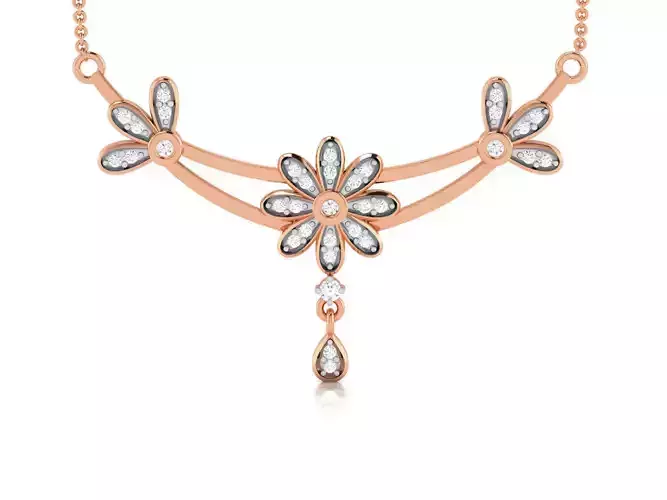 Light Weight Diamond Necklace 3dm renders details