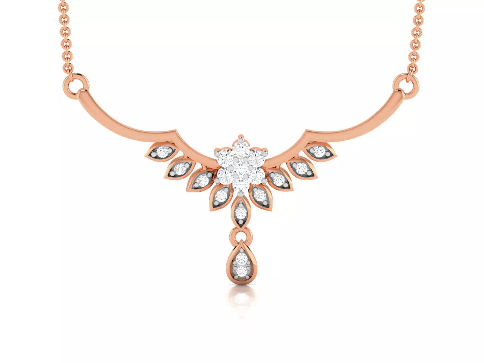 Light Weight Diamond Necklace 3dm renders details 3D print model_0