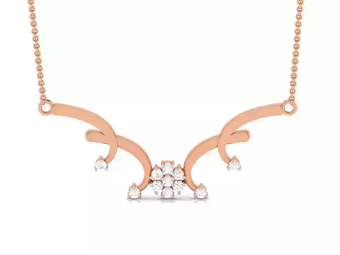 Light Weight Diamond Necklace 3dm renders details
