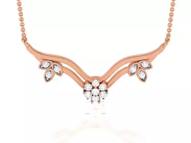 Light Weight Diamond Necklace 3dm renders details