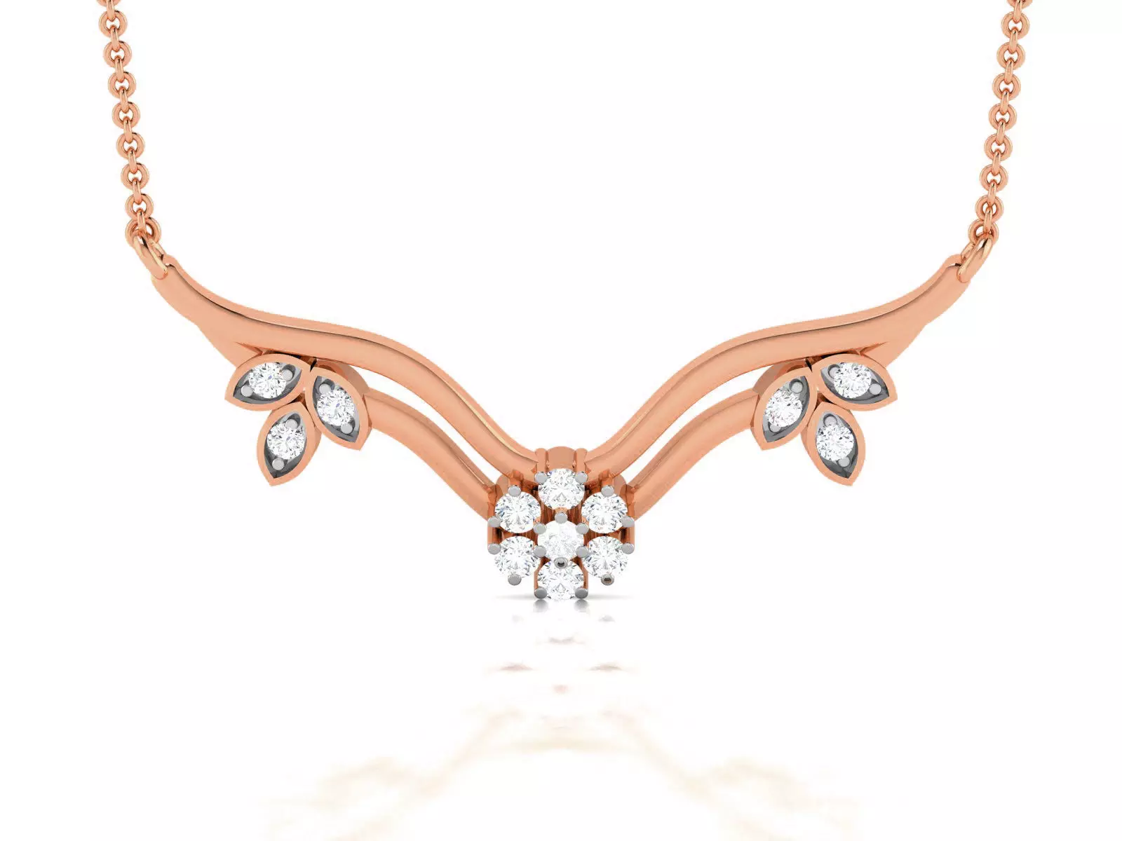 Light Weight Diamond Necklace 3dm renders details 3D print model_0