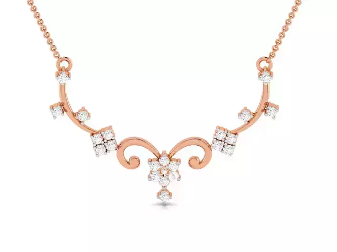 Light Weight Diamond Necklace 3dm renders details