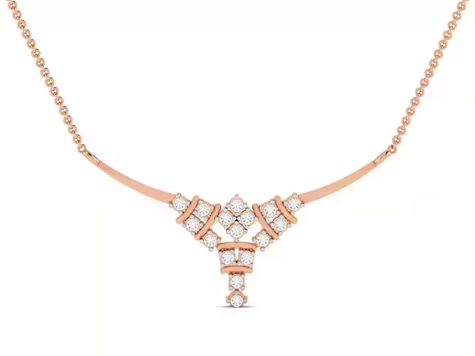Light Weight Diamond Necklace 3dm renders details