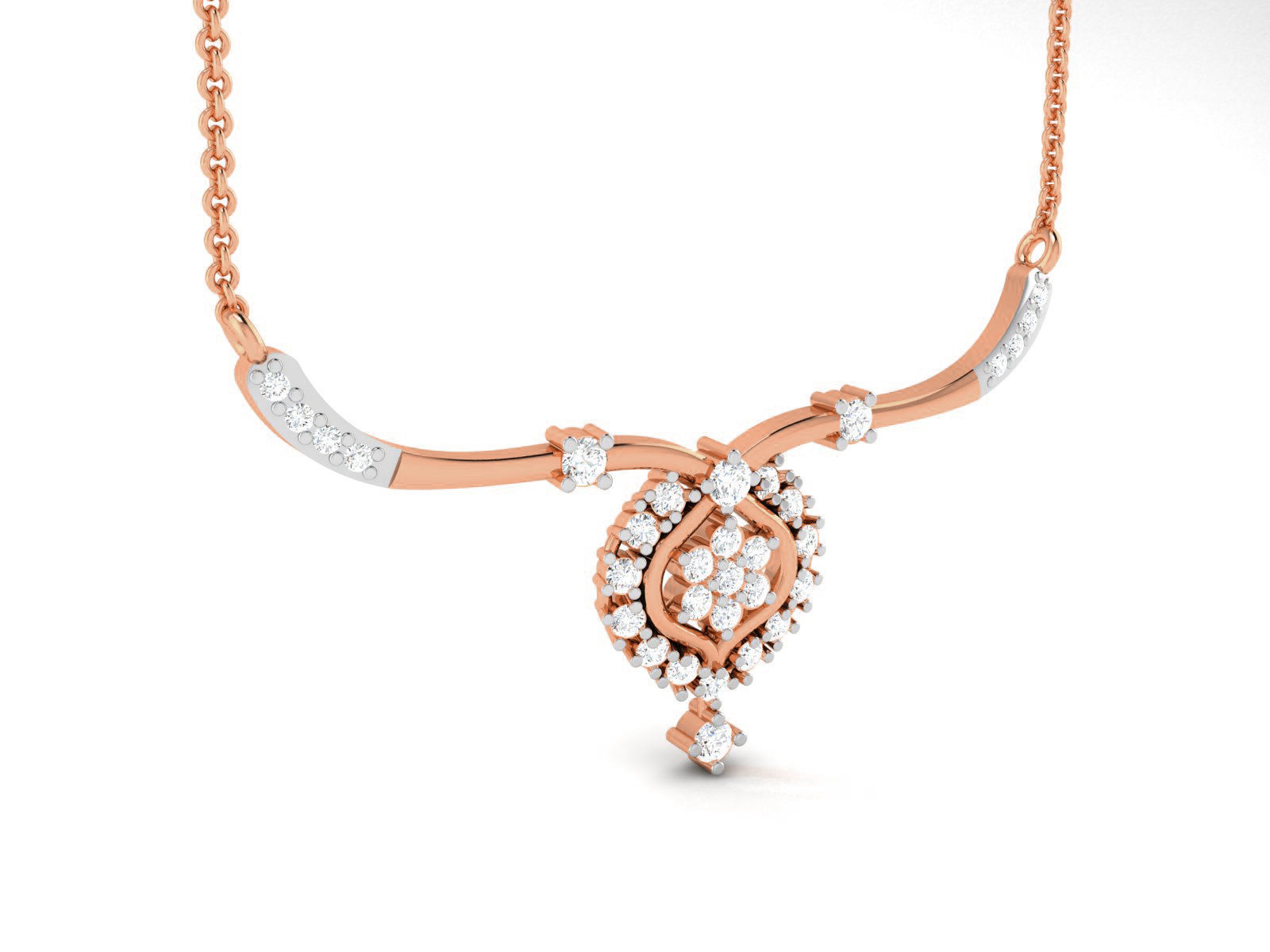 Light Weight Diamond Necklace 3dm renders details 3D print model_2