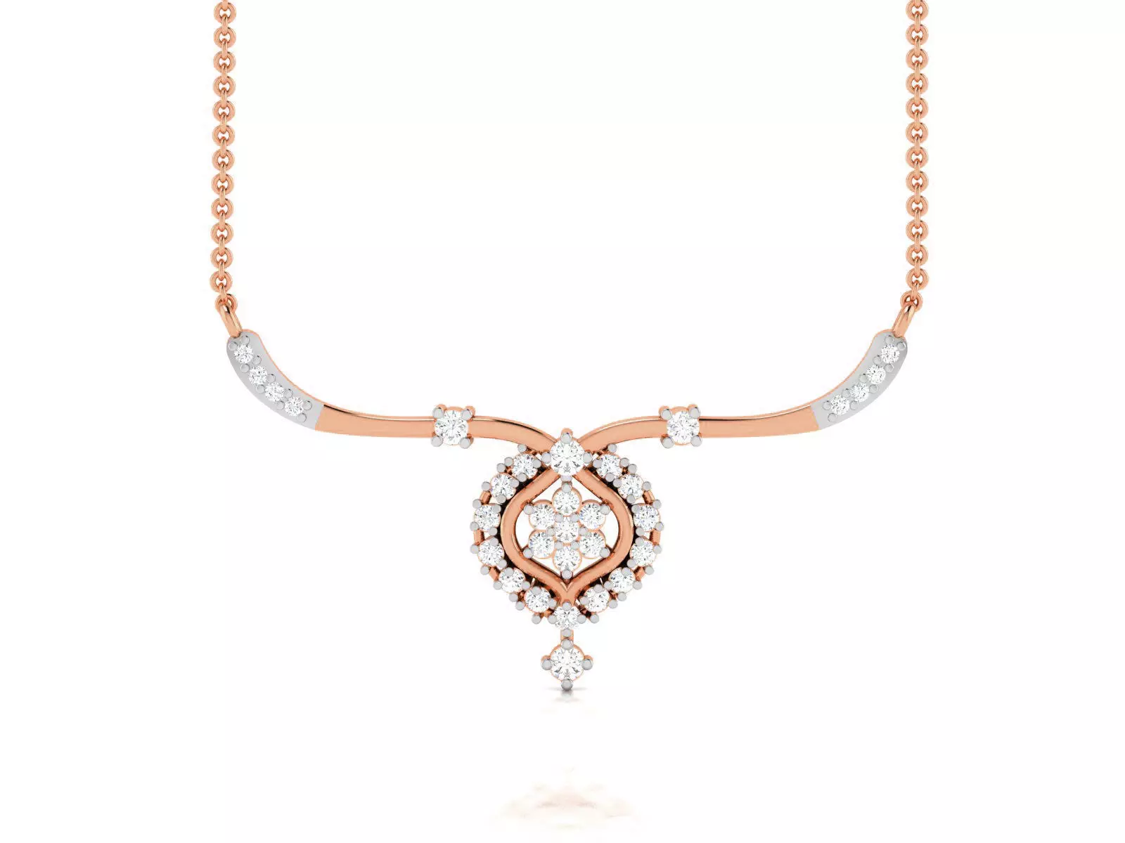 Light Weight Diamond Necklace 3dm renders details 3D print model_0