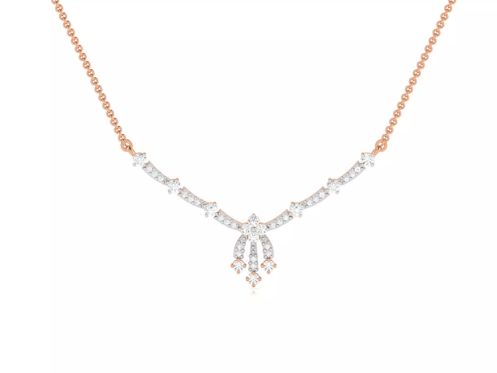 Light Weight Diamond Necklace 3dm renders details 3D print model_0