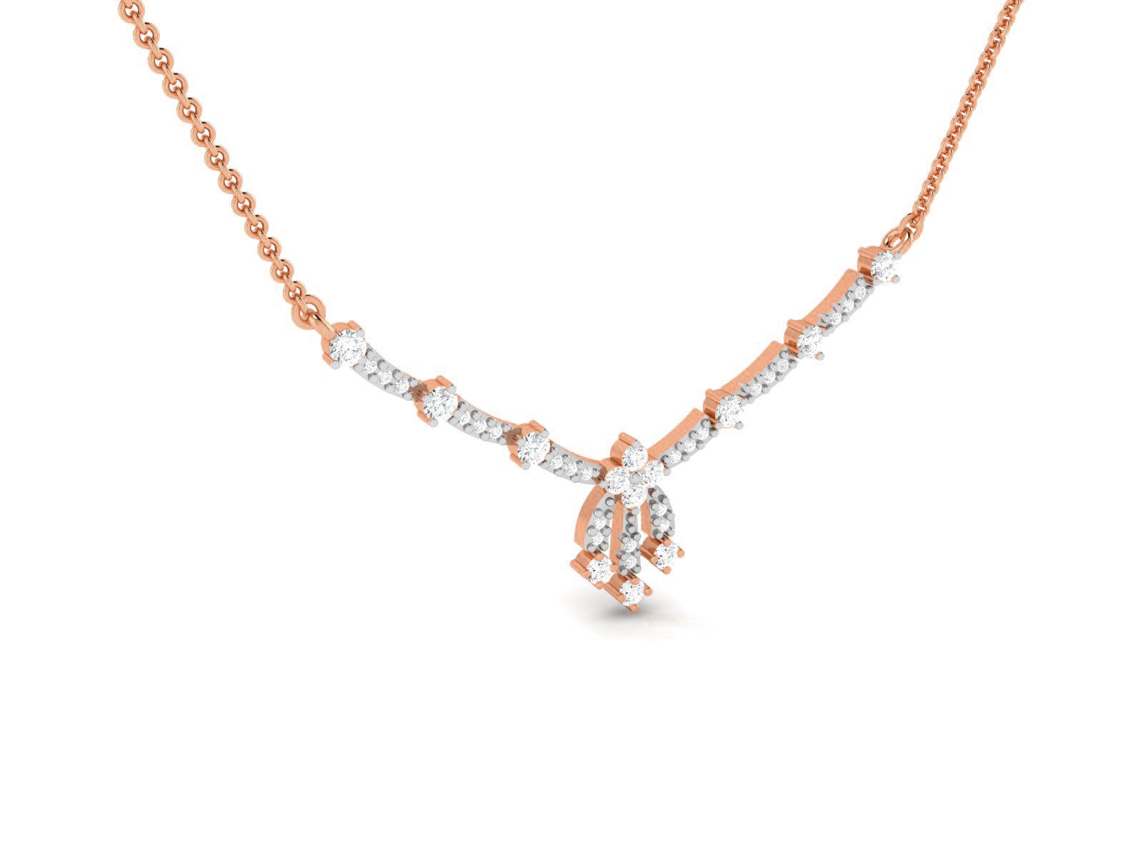 Light Weight Diamond Necklace 3dm renders details 3D print model_2