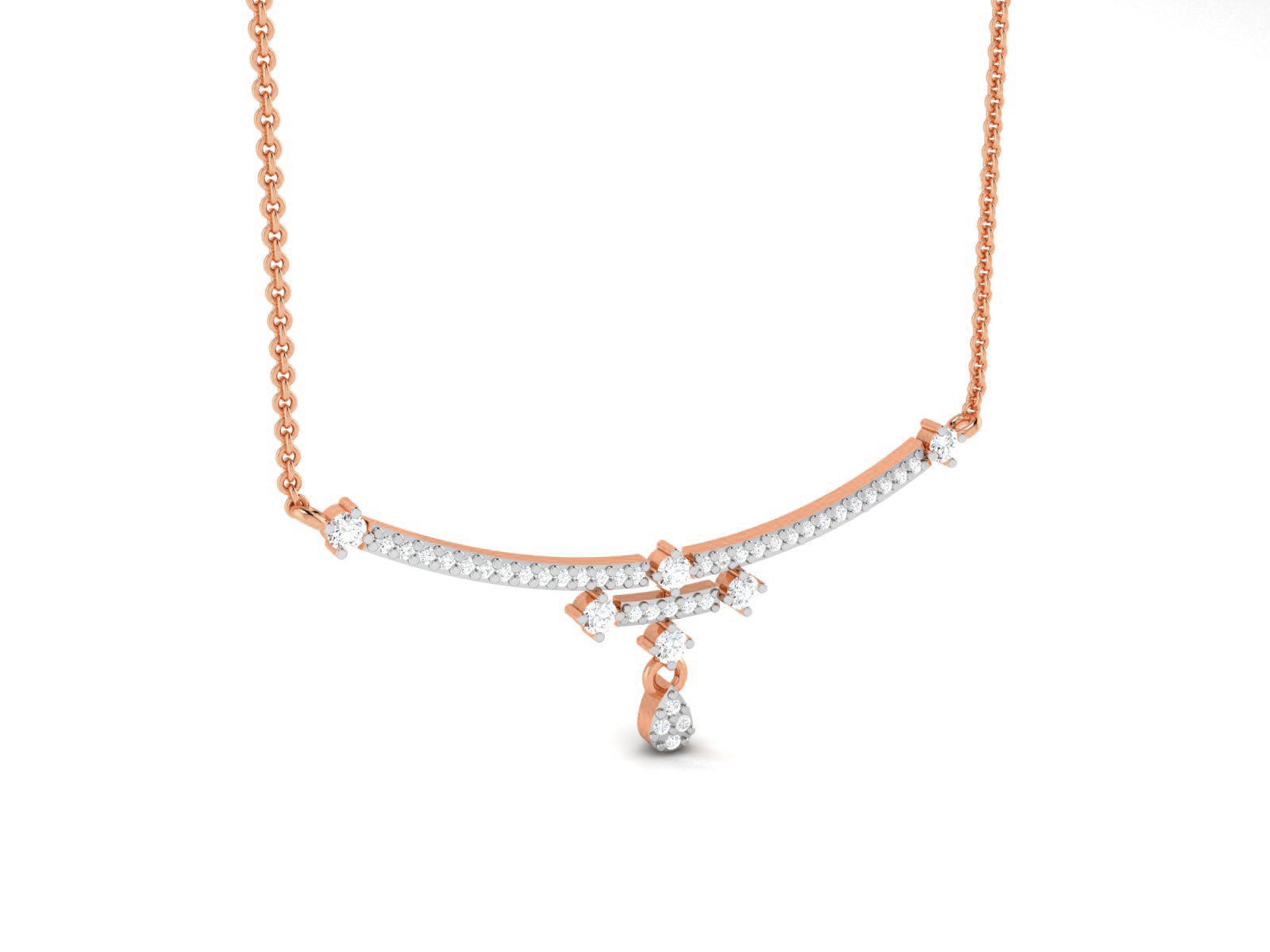 Light Weight Diamond Necklace 3dm renders details 3D print model_2