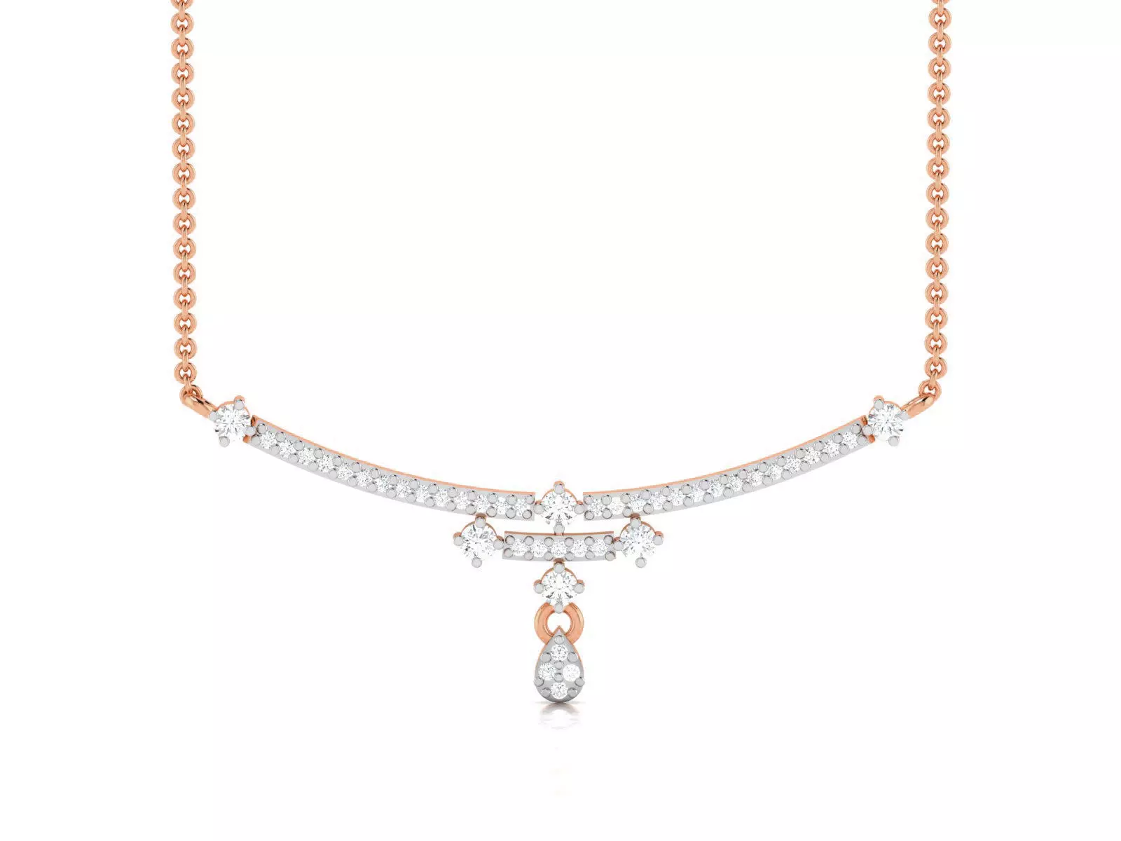 Light Weight Diamond Necklace 3dm renders details 3D print model_0