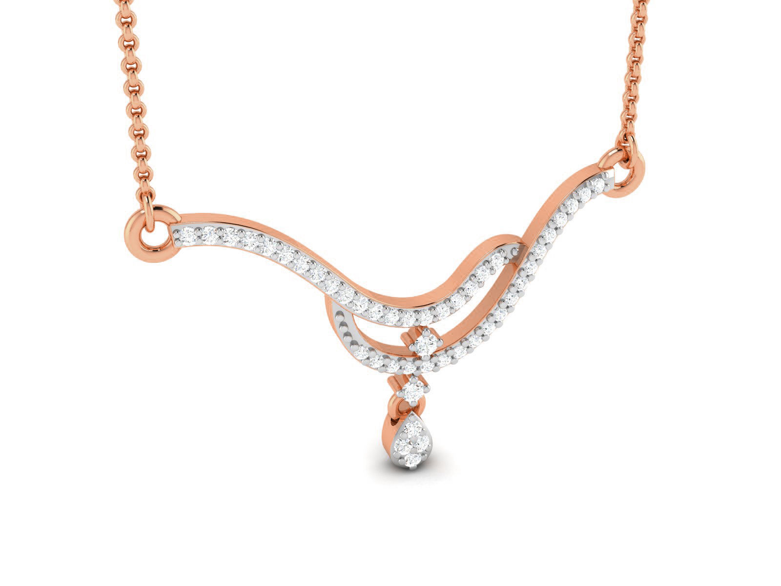 Light Weight Diamond Necklace 3dm renders details 3D print model_2