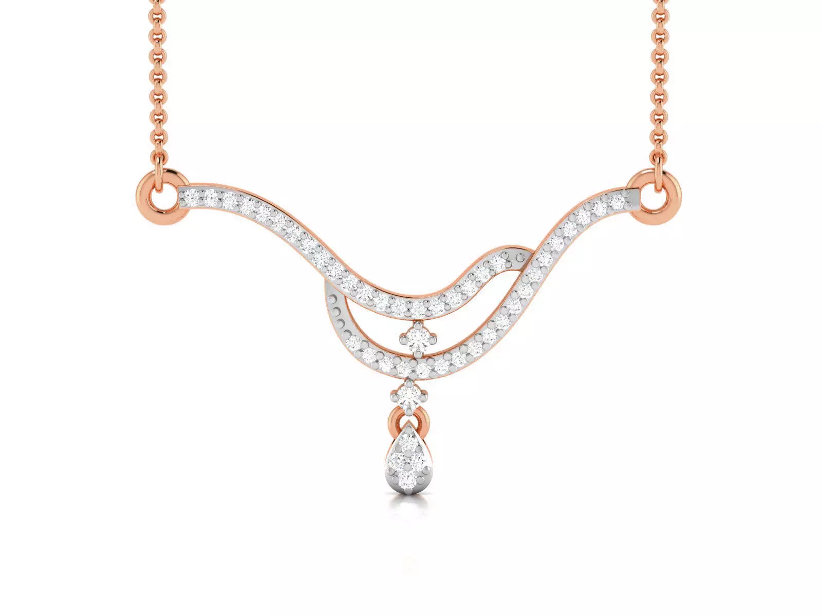 Light Weight Diamond Necklace 3dm renders details 3D print model_0