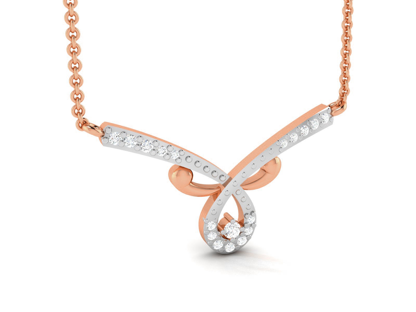 Light Weight Diamond Necklace 3dm renders details 3D print model_2