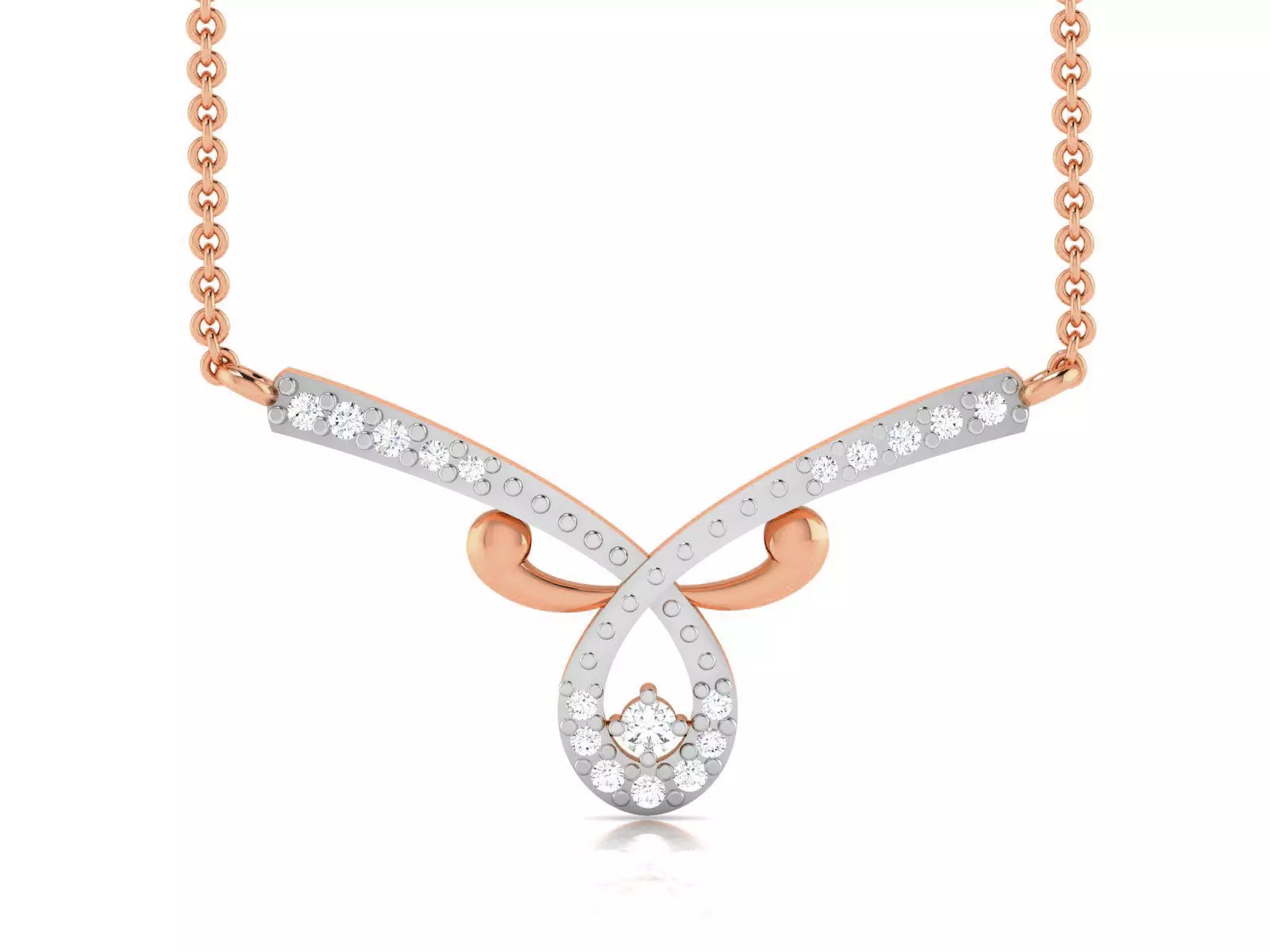 Light Weight Diamond Necklace 3dm renders details 3D print model_0