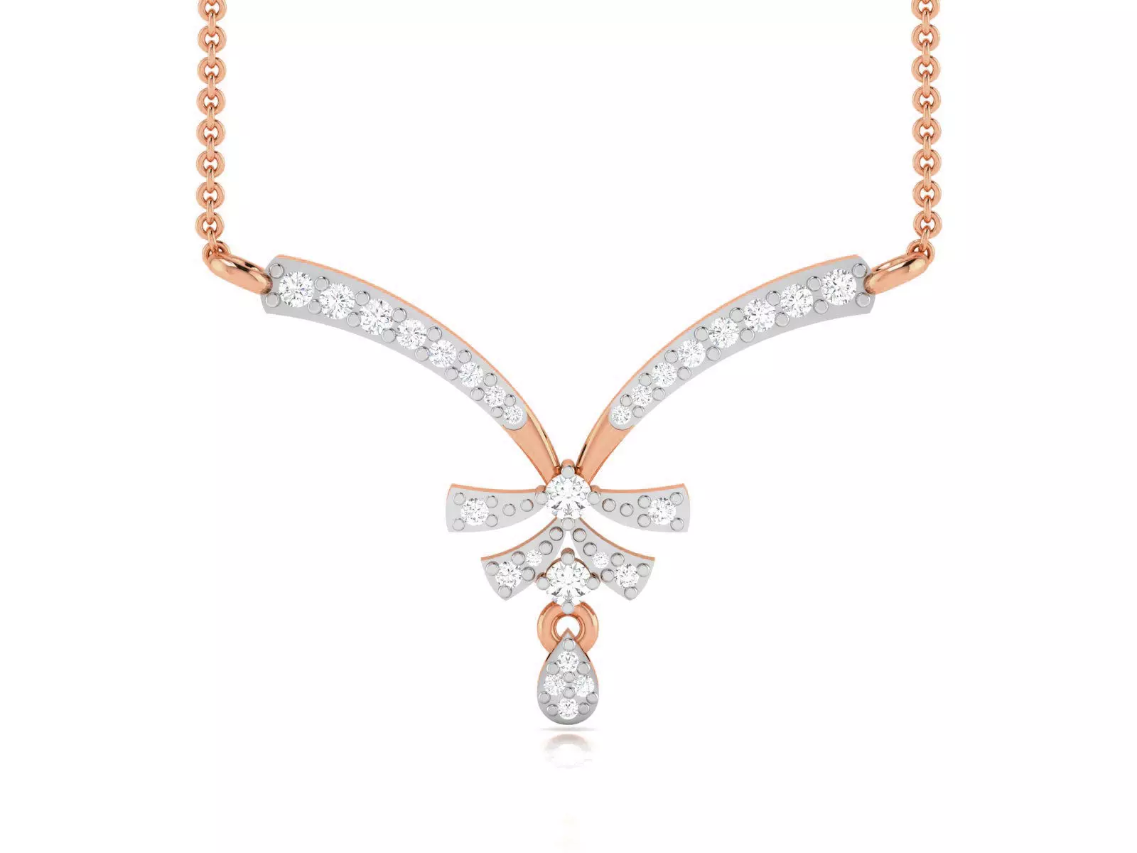 Light Weight Diamond Necklace 3dm renders details 3D print model_0