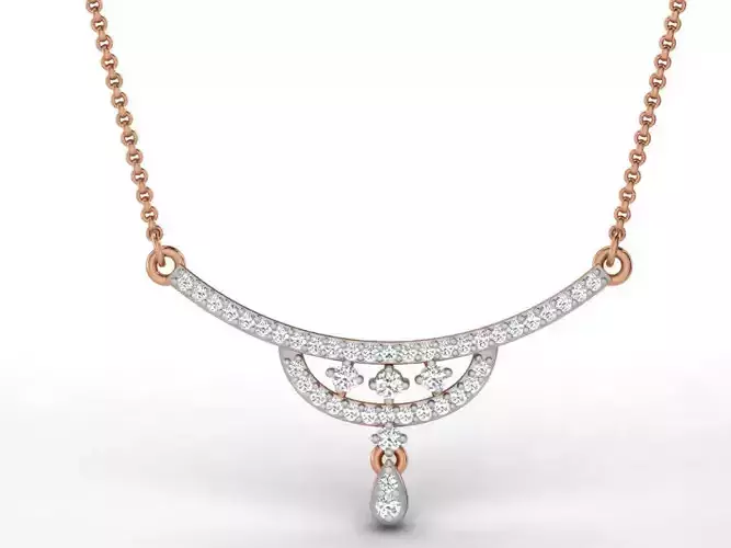 Light Weight Diamond Necklace 3dm renders details