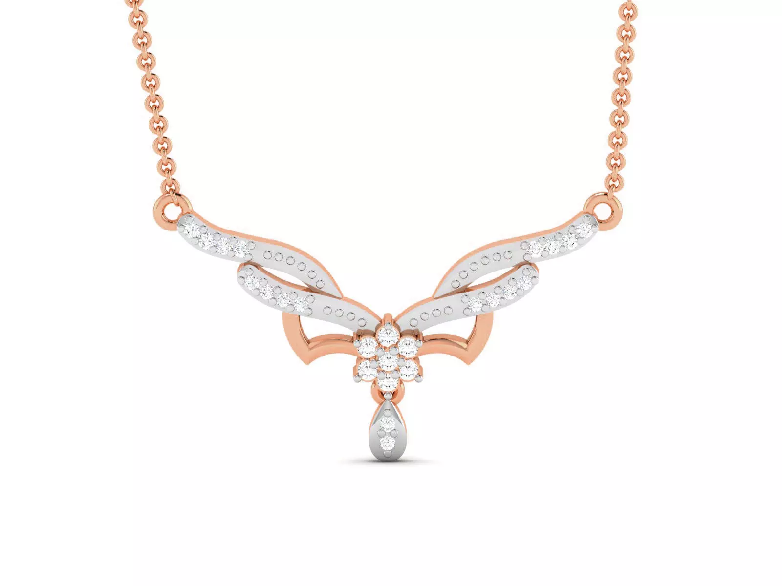 Light Weight Diamond Necklace 3dm renders details 3D print model_0