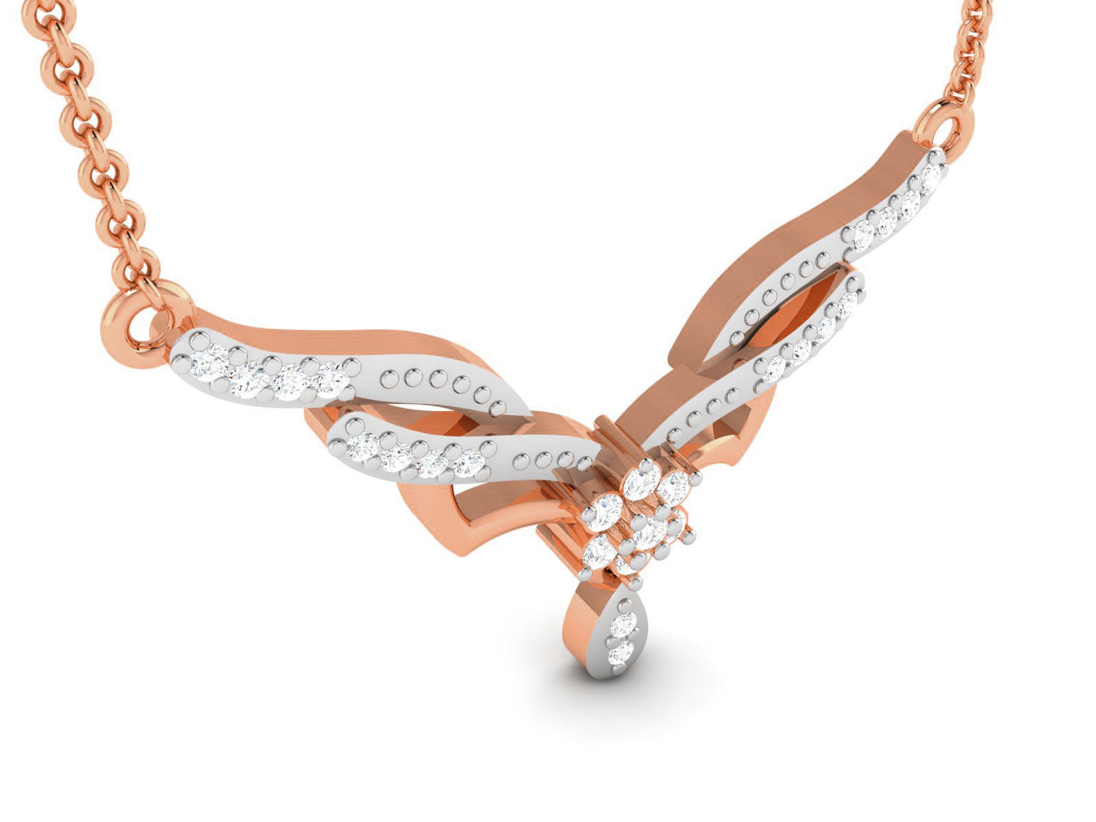 Light Weight Diamond Necklace 3dm renders details 3D print model_1